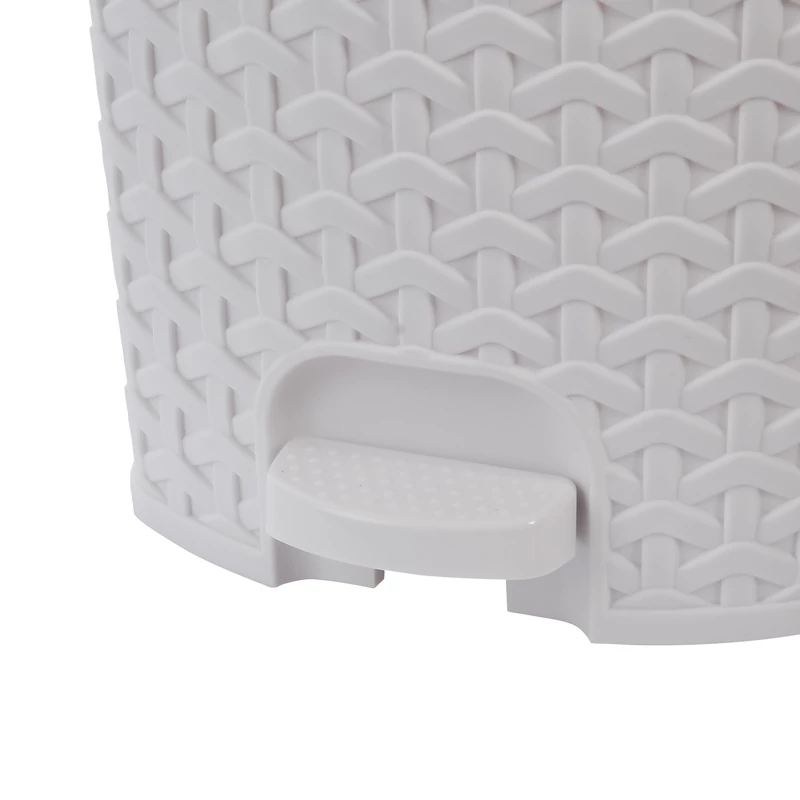 Keeeper kis méretű pedálos kuka fehér kötött design 3 liter-5