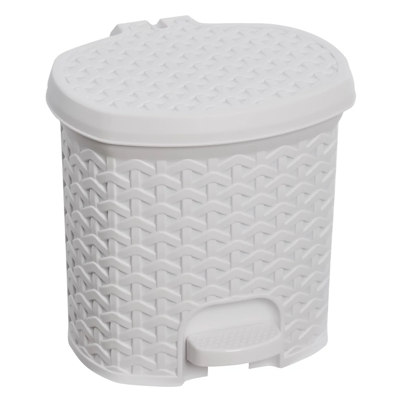 Keeeper kis méretű pedálos kuka fehér kötött design 3 liter