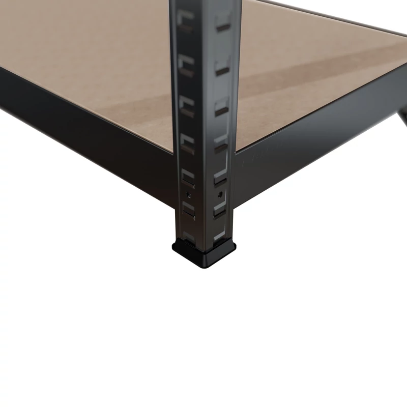 Metalkas fém polc, fekete, 5 polcos, HDF, 180×90×40 cm-3