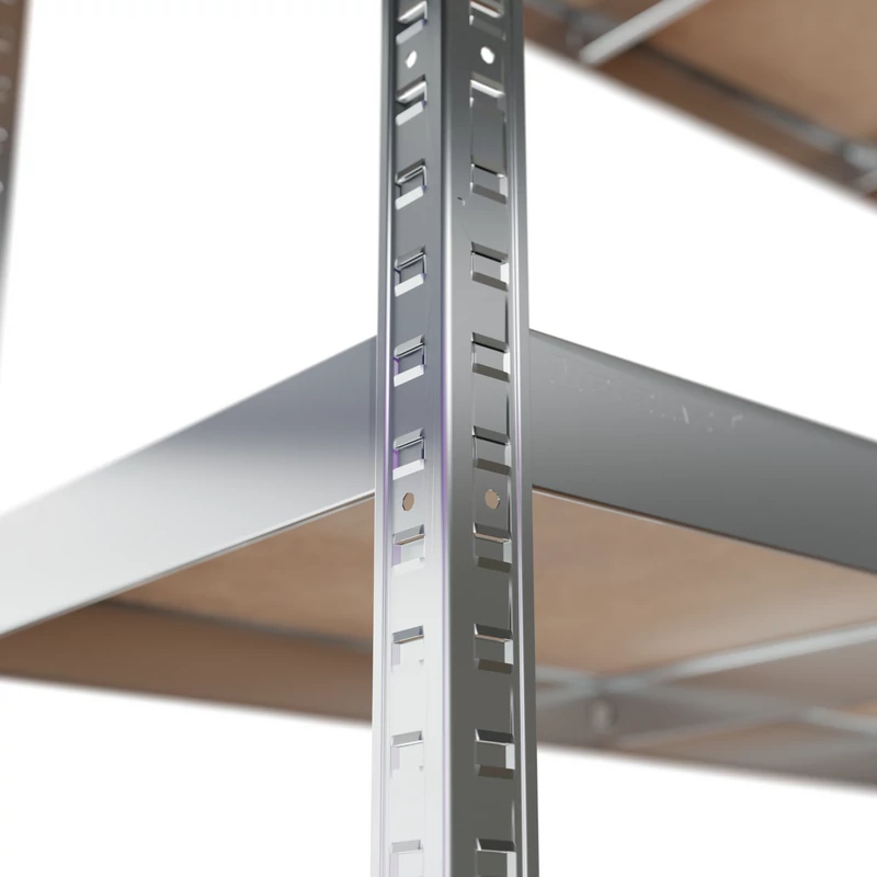 Metalkas fém polc, galvanizált, 5 polcos, HDF, 180×120×40 cm-4