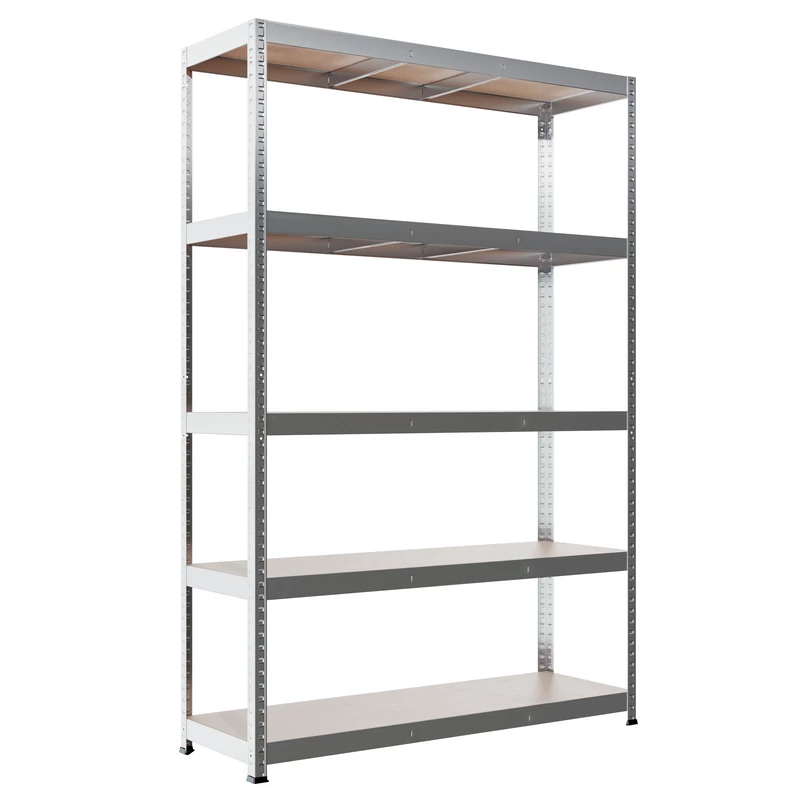 Metalkas fém polc, galvanizált, 5 polcos, HDF, 180×120×40 cm