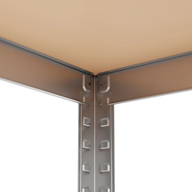 Metalkas fém polc, galvanizált, 5 polcos, HDF, 180×75×30 cm-6