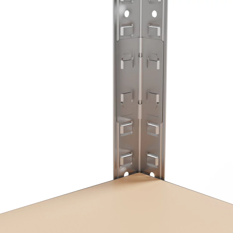 Metalkas fém polc, galvanizált, 5 polcos, HDF, 180×75×30 cm-7