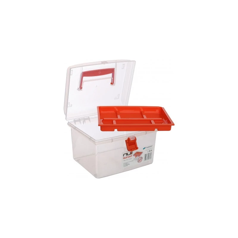 Prosperplast rendszerező doboz 19,5x17,4x13,5 cm – csatos záródás, fogantyúval és kivehető tálcával-2