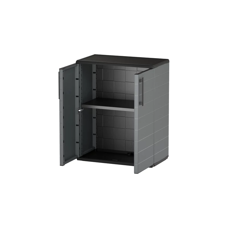 Félmagas szekrény újrahasznosítható polipropilénből, acél zsanérokkal és állítható polccal, mérete: 680×370×840 mm-2