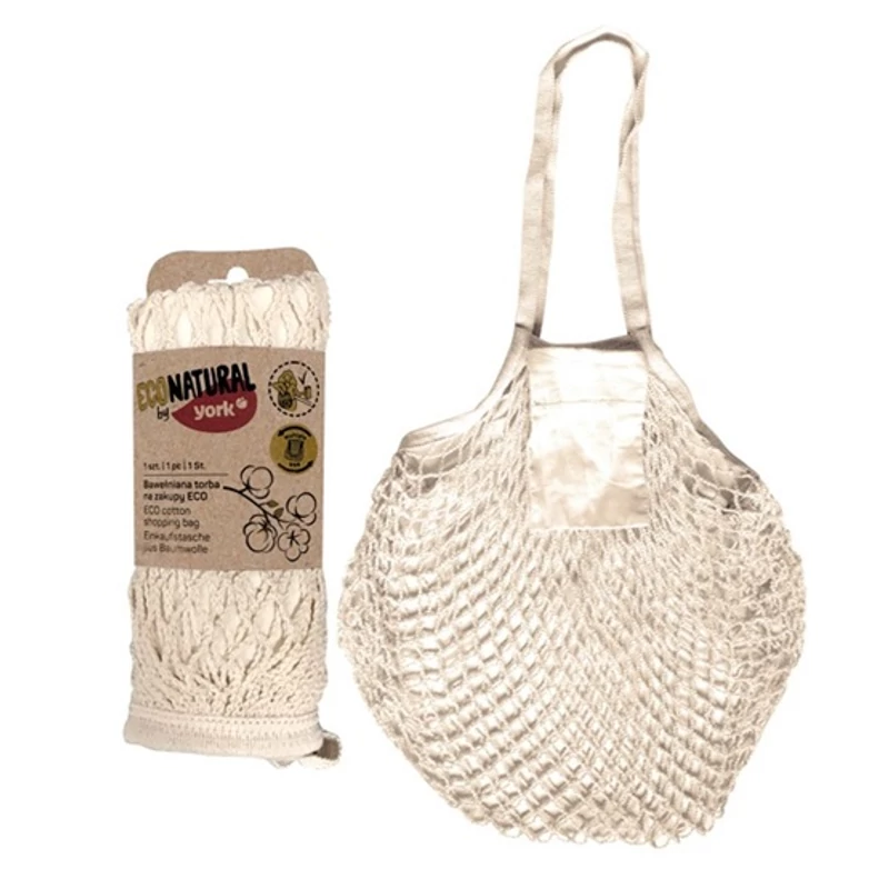 York pamut bevásárló szatyor 40x35 cm, max 6 kg teherbírás, Eco Natural 60g-3