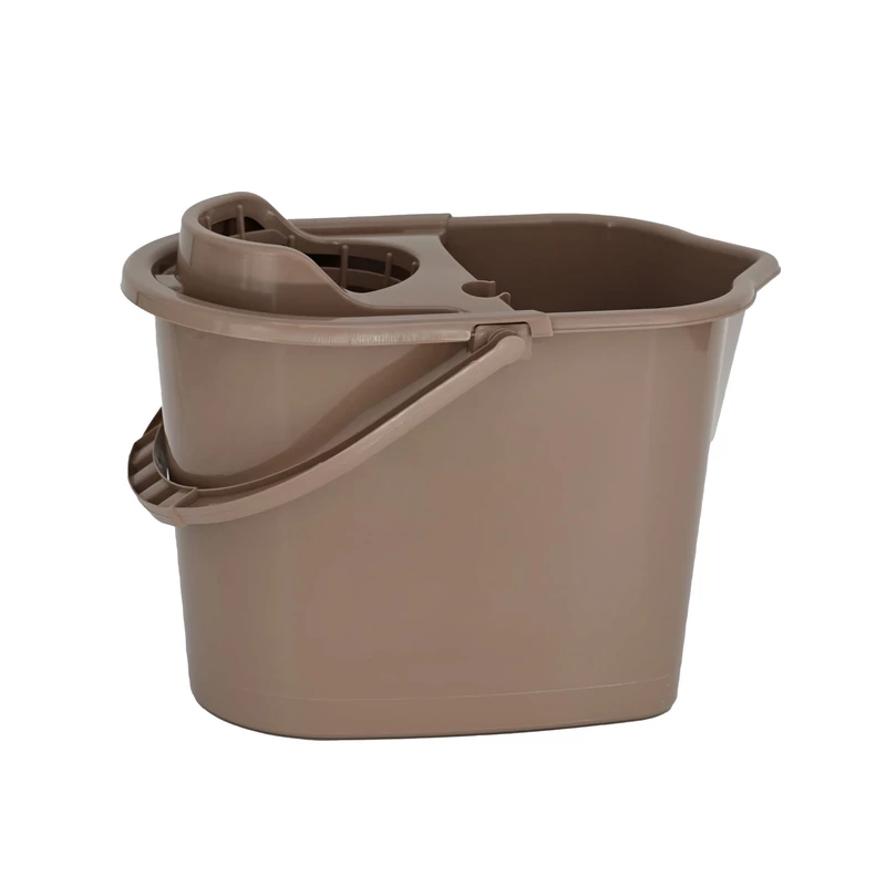 York felmosó vödör 10 literes, 36x27x25 cm méretben, csavarókosárral, GREY, NATURAL kivitelben, praktikus tisztító vödör felmosáshoz-3