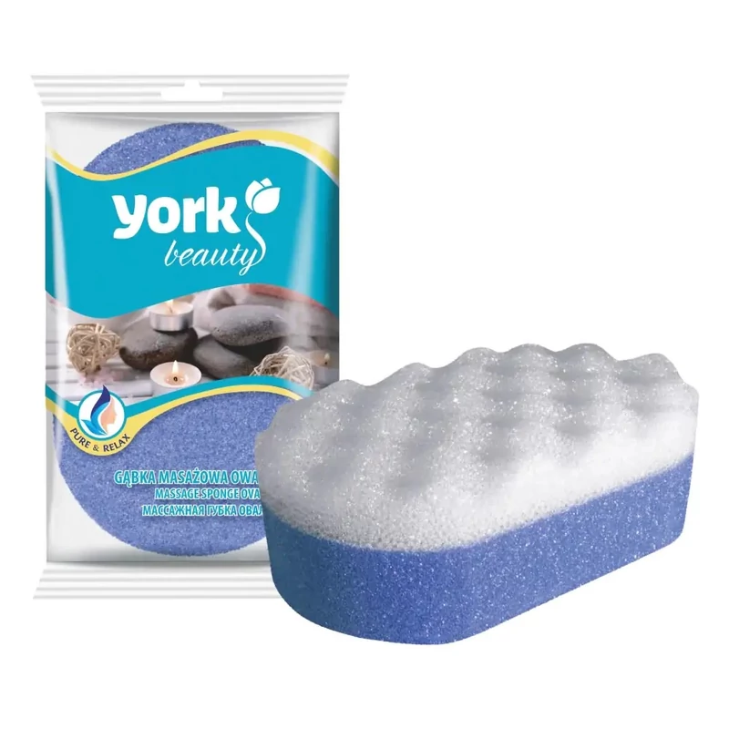 York fürdő szivacs – Oval Beauty, 14x9,0x6,0 cm, masszázshatású szivacs testápoláshoz-3
