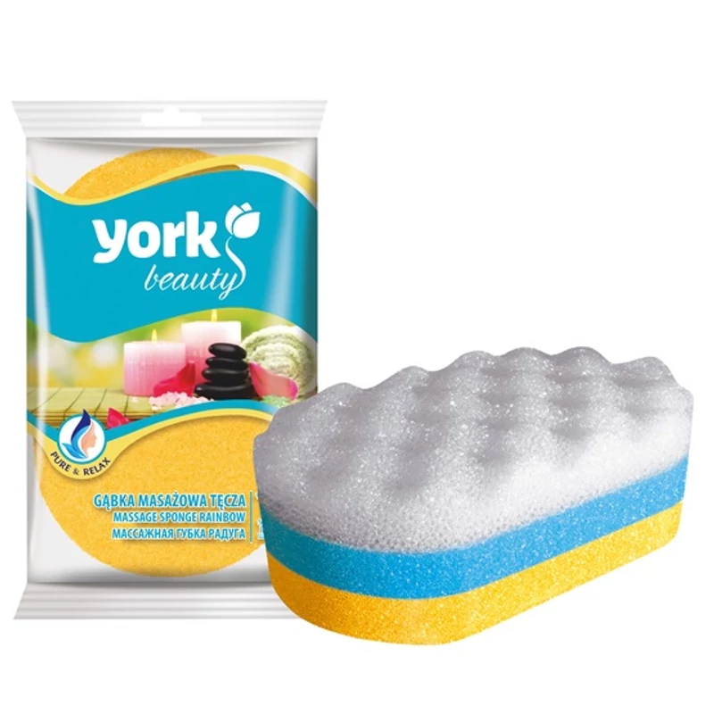 York fürdő szivacs – Rainbow Beauty, 14,5x9,5x5,0 cm, színes masszázsszivacs napi testápoláshoz-2