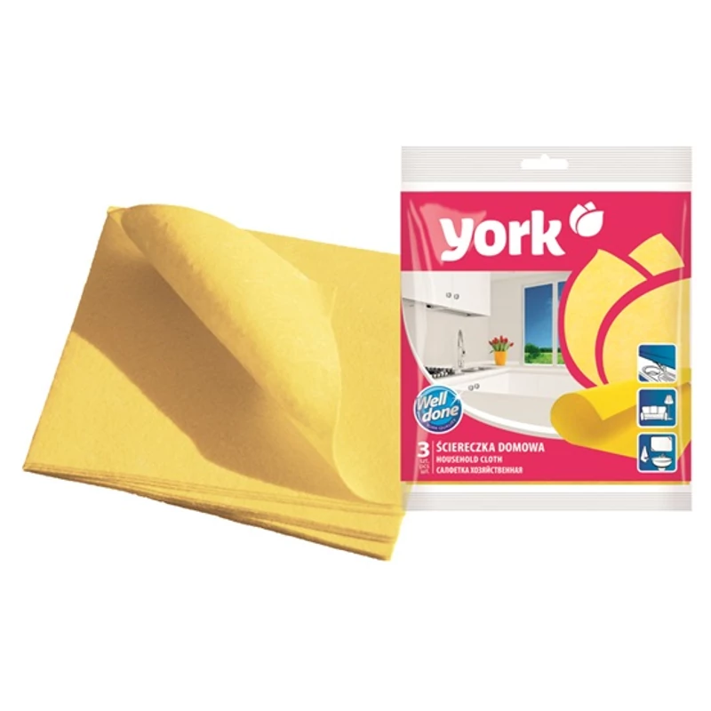 York háztartási kendő – 3 darabos készlet, 35x35 cm, univerzális tisztítókendő száraz és nedves használatra-2
