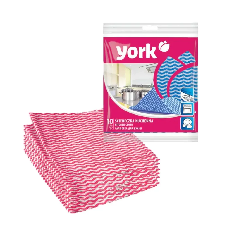 York háztartási kendő – 10 darabos készlet, 35x35 cm, &quot;M&quot; típusú univerzális törlőkendő takarításhoz-2
