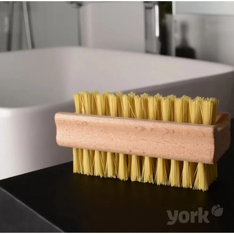 York körömkefe kétoldalas – 11x6,0x5,0 cm, természetes fa markolattal, kéz- és körömtisztításhoz-2