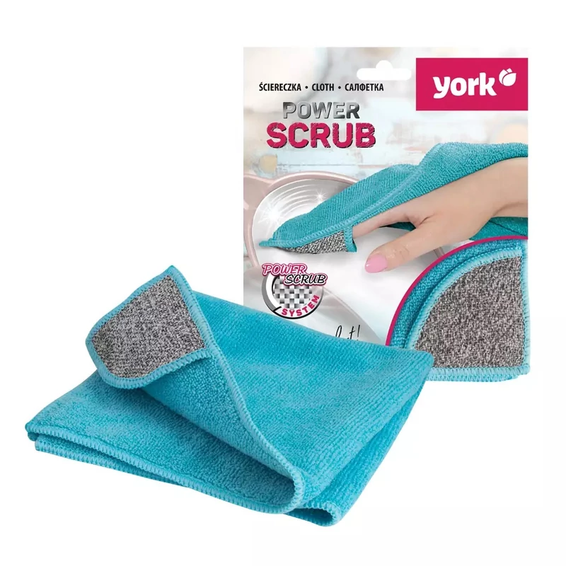 York mikroszálas háztartási kendő – Power Scrub, 35x35 cm, súrolóréteges kendő makacs szennyeződések eltávolításához-3