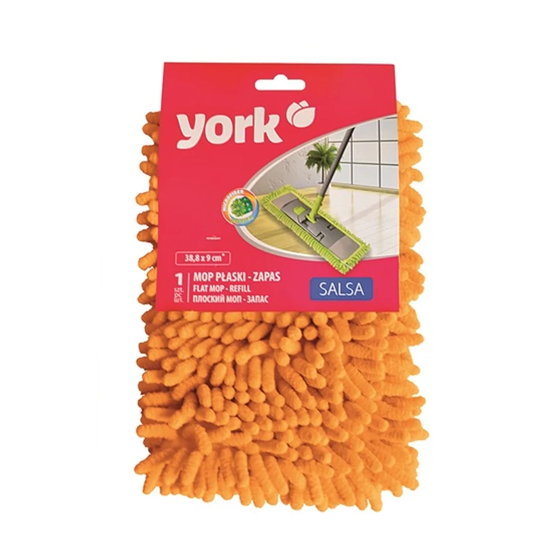 York lapos mikroszálas mop fej 95g súlyban, 26x18x4 cm méretben, Salsa kivitelben, erős nedvszívó padlótisztító fej-3