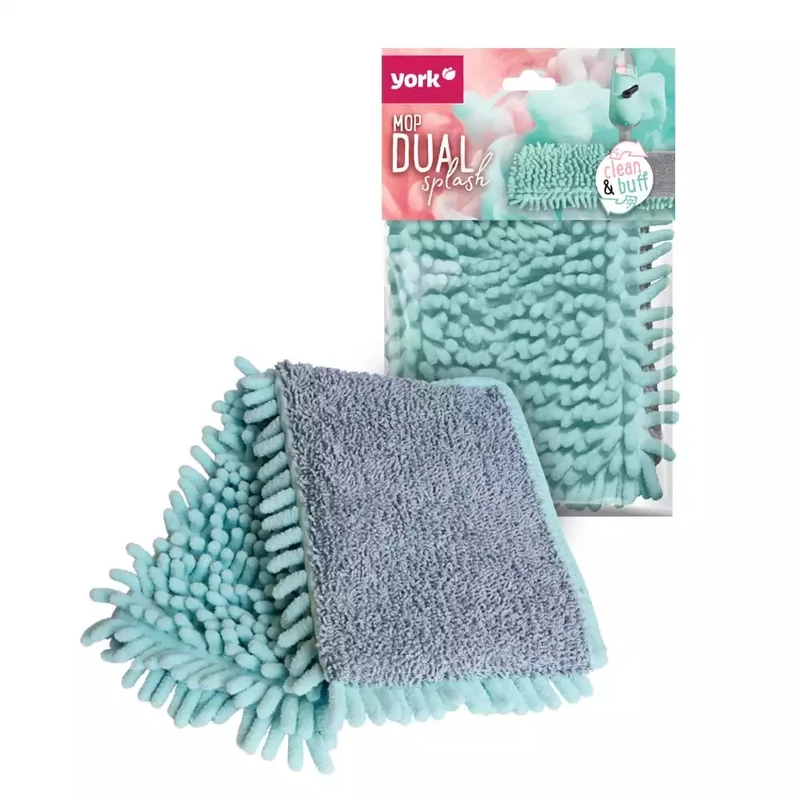 York lapos mikroszálas mop fej 99g súlyban, 40x13 cm méretben, Dual Splash kivitelben, erős nedvszívó és tartós padlótisztító fej-2