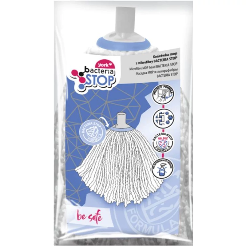 York mikroszálas mop fej 200g súlyban, 38x28x20 cm méretben, Bacteria Stop kivitelben, antibakteriális és hatékony padlótisztító fej-2