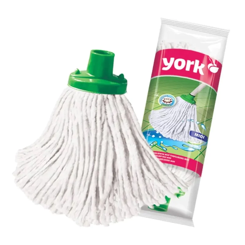 York pamut mop fej 120g súlyban, 12x28x5 cm méretben, Midi kivitelben, nedvszívó és tartós felmosó fej háztartási használatra-2
