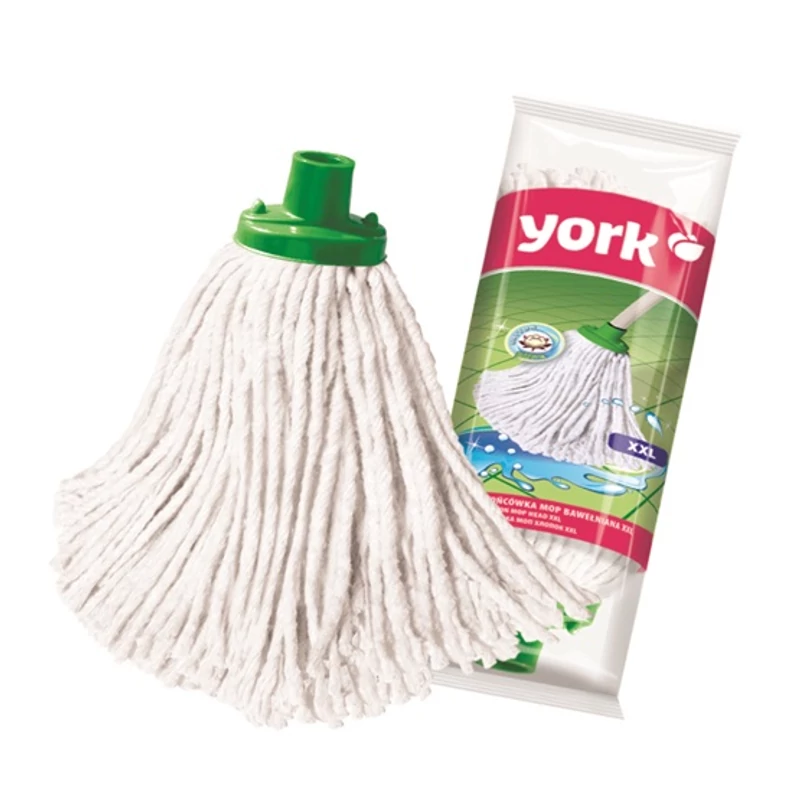 York pamut mop fej 250g súlyban, 13x41x9 cm méretben, XXL kivitelben, erős és nedvszívó felmosó fej-2