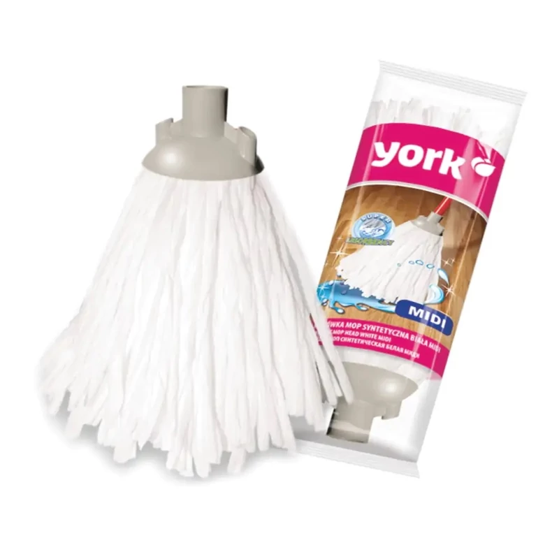 York szintetikus mop fej 100g súlyban, 12x32x7 cm méretben, Bianco Midi kivitelben, könnyű és nedvszívó felmosó fej háztartási használatra-2