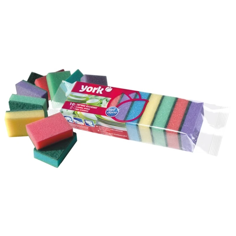 York mosogatószivacs dörzsi – 10 darabos készlet, 9,0x6,0x3,0 cm, hatékony szivacs edények és felületek tisztításához-2
