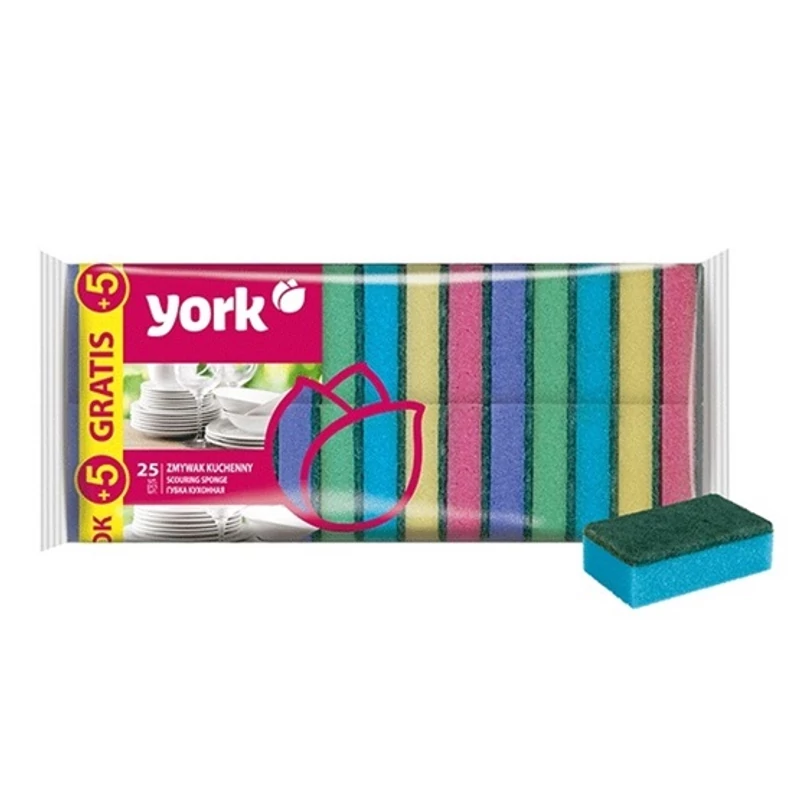 York mosogatószivacs dörzsi – 30 darabos készlet (25+5 db ajándék), 8,5x5,5x2,5 cm, hatékony szivacs mindennapi mosogatáshoz