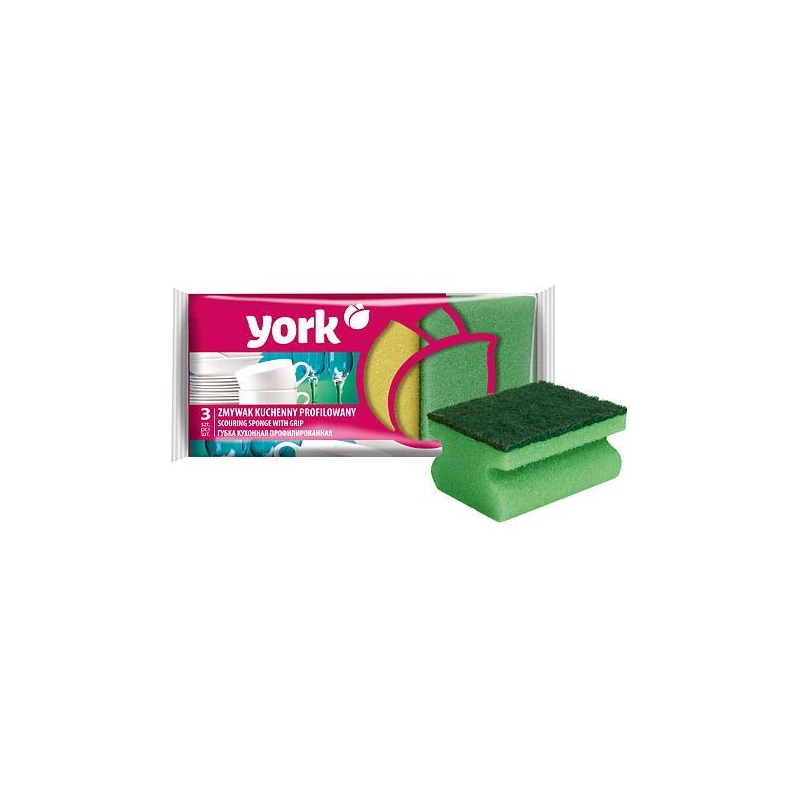 York mosogatószivacs dörzsi – formázott, 3 darabos készlet, 9,0x7,0x4,3 cm, ergonomikus kialakítás a kényelmes tisztításhoz-2
