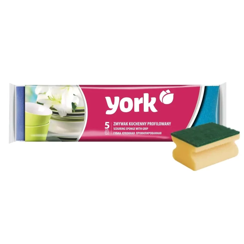 York mosogatószivacs dörzsi – formázott, 5 darabos készlet, 8,0x6,0x4,3 cm, ergonomikus szivacs kényelmes és hatékony mosogatáshoz-2