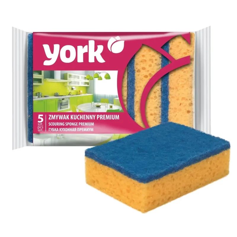 York mosogatószivacs dörzsi – Premium, 5 darabos készlet, 10,5x7,5x3,0 cm, extra erős szivacs makacs szennyeződésekhez-2