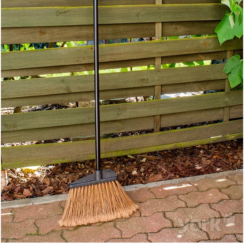 York partvis 120 cm-es nyéllel, 35x13,5 cm fejjel, Nutty Garden mintás kivitelben, erős seprű kültéri használatra-2