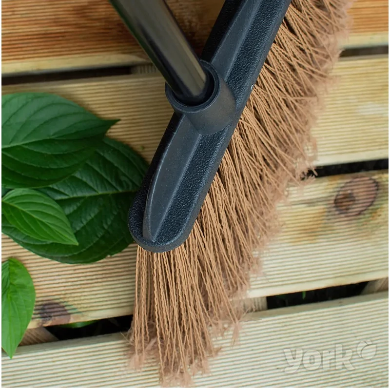 York partvis 120 cm-es nyéllel, 35x13,5 cm fejjel, Nutty Garden mintás kivitelben, erős seprű kültéri használatra-3
