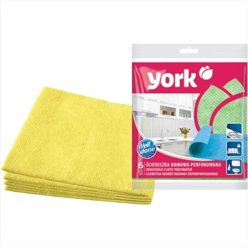 York perforált háztartási kendő – 6 darabos készlet, 34x35 cm, strapabíró és gyorsan száradó törlőkendő-2