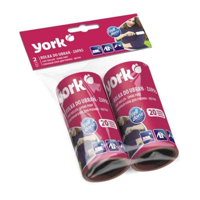York ruhatisztító henger pótfej 2 tekercs 20 lapos szöszeltávolító utántöltő-3