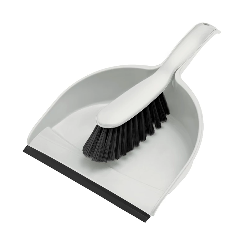 York szemeteslapát gumi éllel és kefe szett 23x10x33 cm méretben, Compact Mix GREY kivitel, praktikus kézi tisztítószett-3