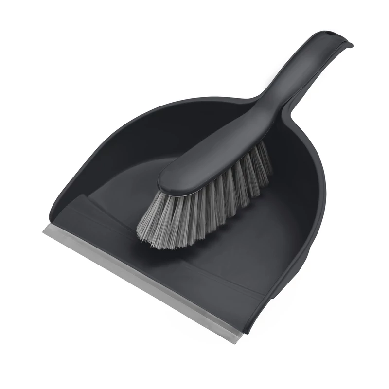 York szemeteslapát gumi éllel és kefe szett 23x10x33 cm méretben, Compact Mix GREY kivitel, praktikus kézi tisztítószett-4