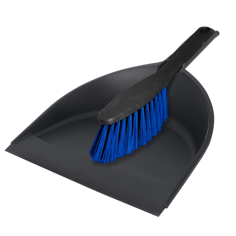 York szemeteslapát és kefe szett 22x10x32 cm, Clip Azur kivitel, praktikus kézi takarítószett