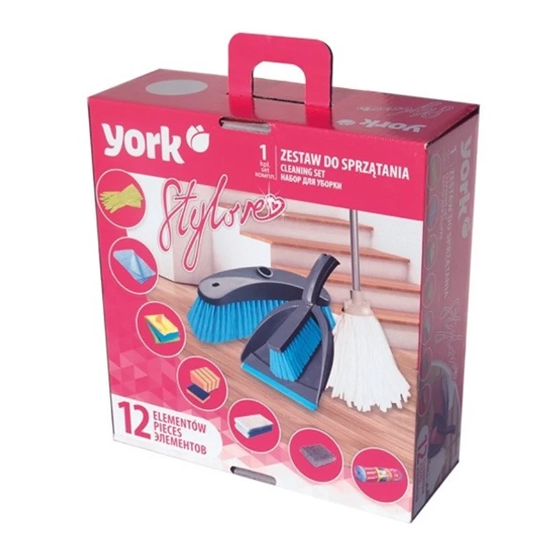 York takarító szett 12 darabos, Style kivitelben, komplett háztartási tisztítókészlet-2